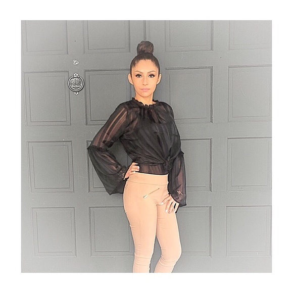 Black Bell Sleeve Blouse - Picture 2 of 2